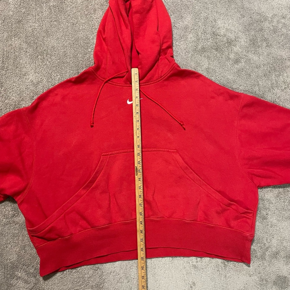 Nike Center Swoosh Sweatshirt Mens Medium Red Baggy Cotton Blend - Picture 16 of 16